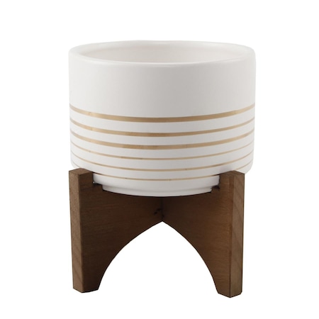 Conservatorio 4.75' Ceramic Planter on Wood Stand CO2966020
